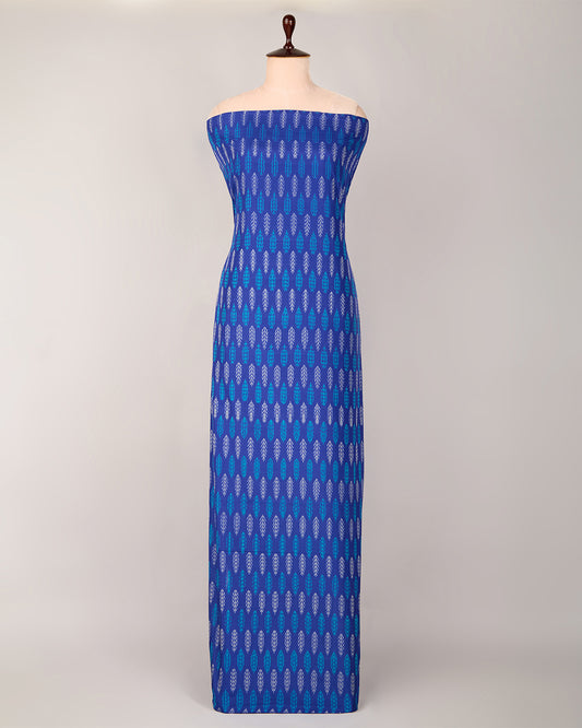 Imperial Blue Cotton Silk Ikat Fabric