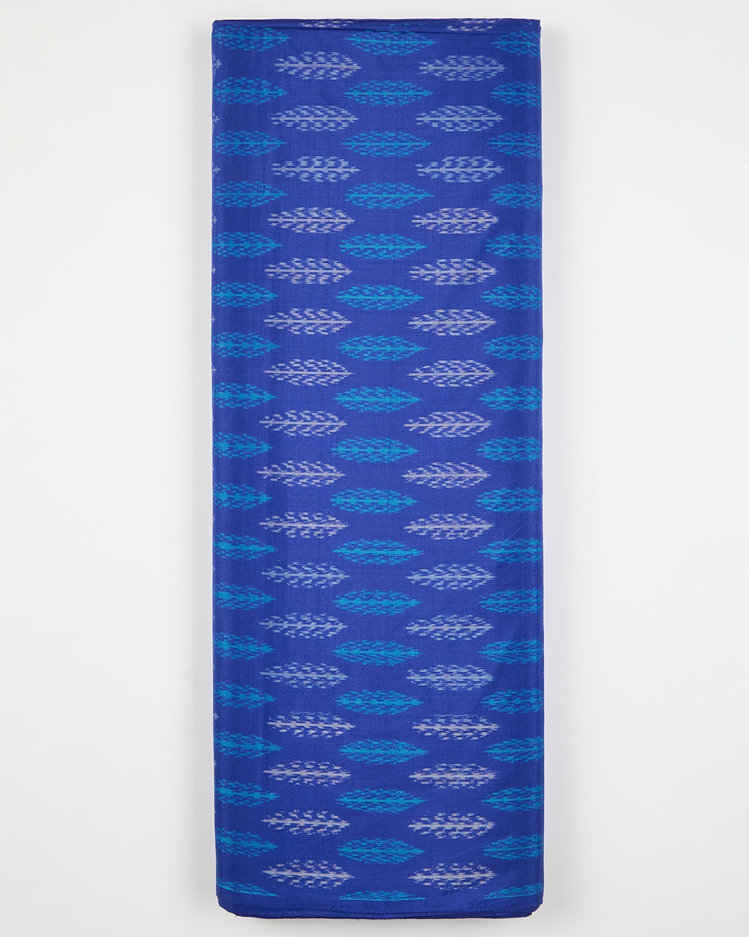 Imperial Blue Cotton Silk Ikat Fabric