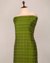 Lime Green Cotton Silk Ikat Fabric