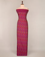 Magenta Pink Cotton Silk Ikat Fabric