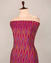 Magenta Pink Cotton Silk Ikat Fabric