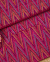 Magenta Pink Cotton Silk Ikat Fabric