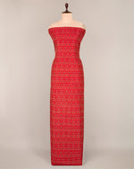 Hot Red Cotton Silk Ikat Fabric