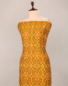 Mustard Cotton Silk Ikat Fabric