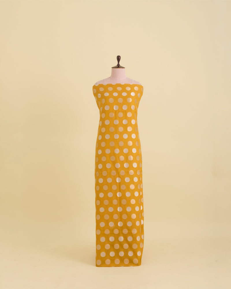Mango Chanderi Gold Silver Polka Dot