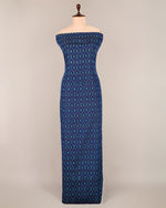 Cotton Silk Ikat Fabric in Royal Blue