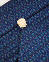 Royal Blue Cotton Silk Ikat Fabric