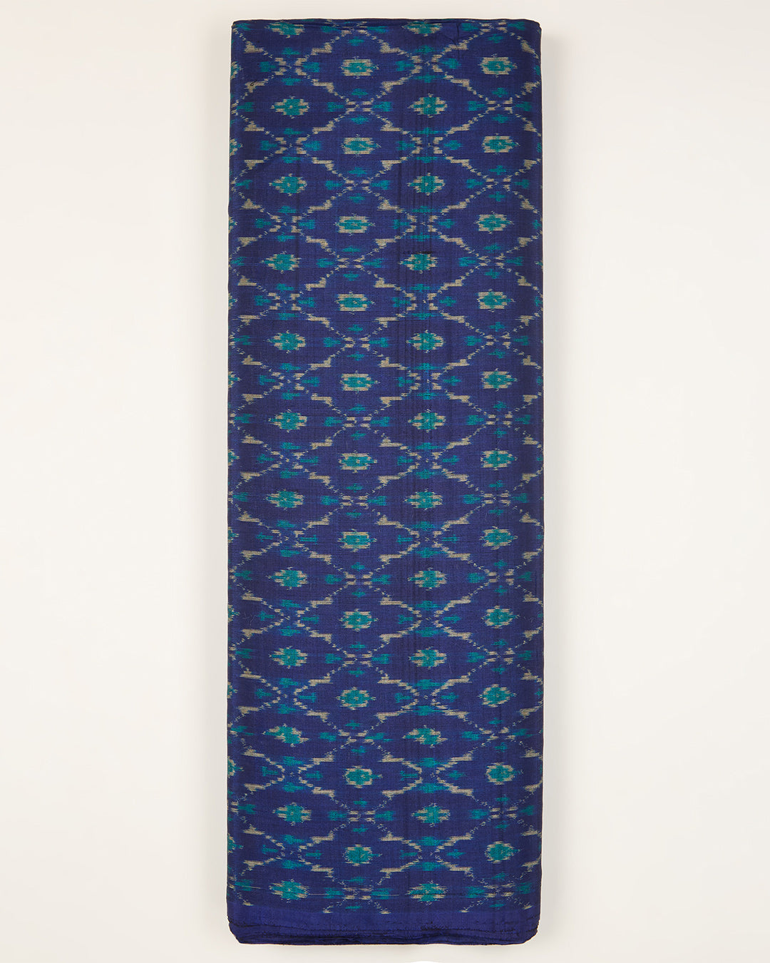 Royal Blue Cotton Silk Ikat Fabric