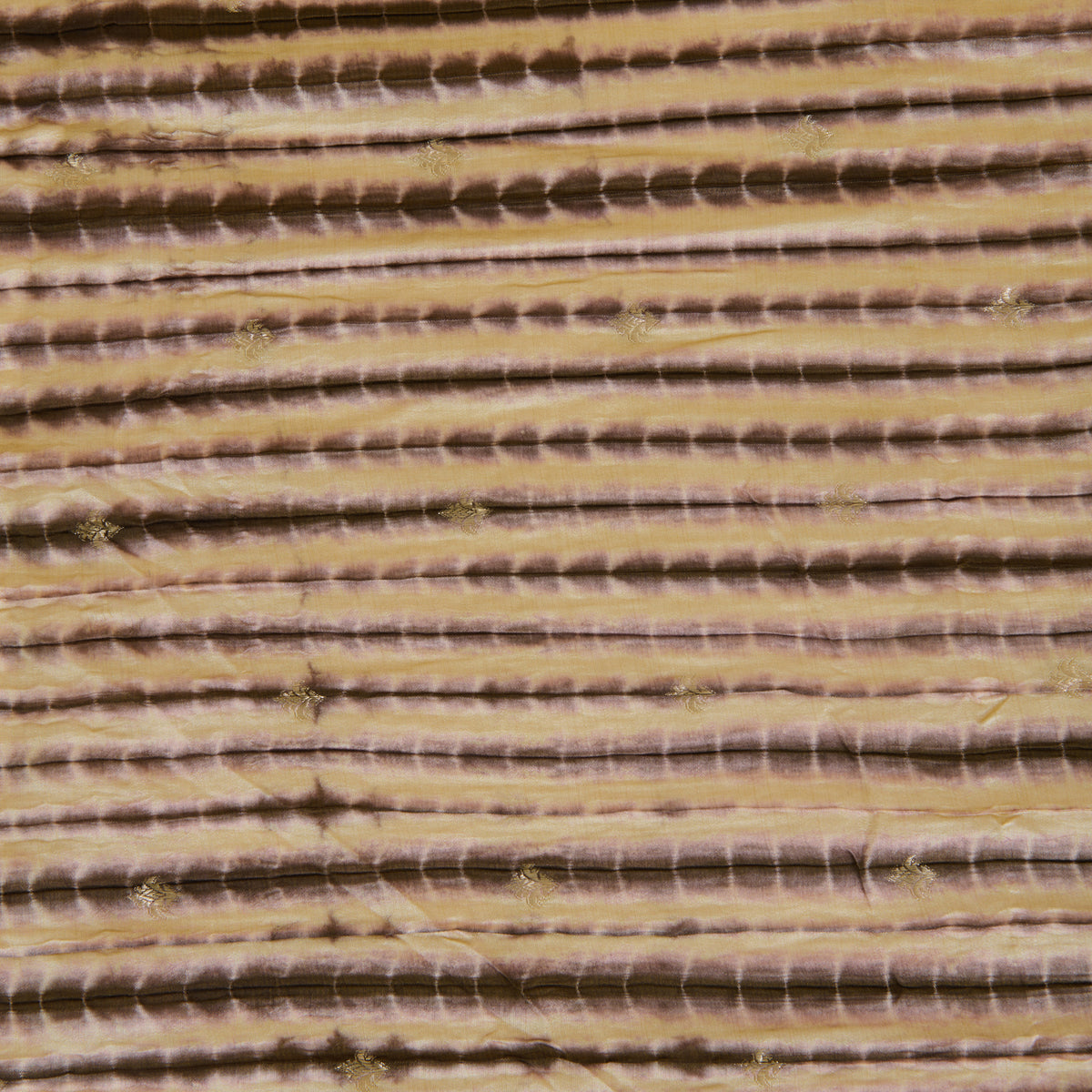 Natural Brown Chiniya Tie & Dye Butta Woven Fabric