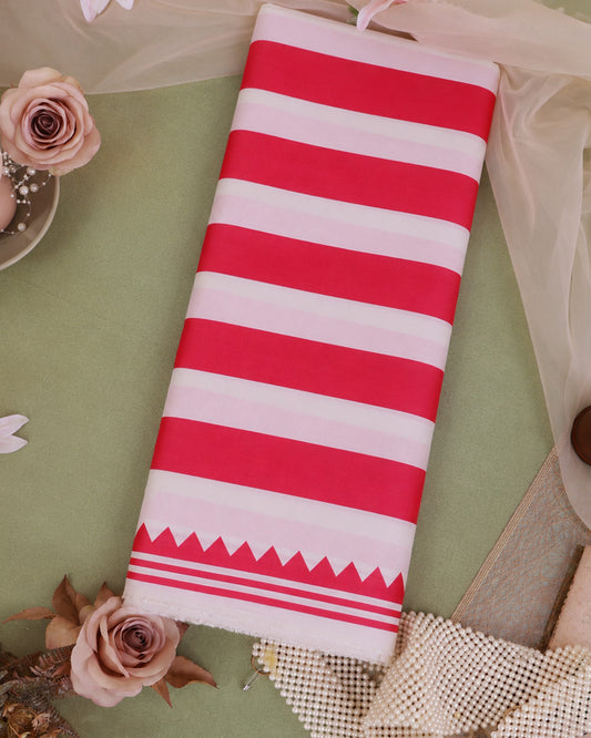 Cotton Satin Stripes Printed Fabric