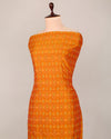 Orange Cotton Silk Ikat Fabric
