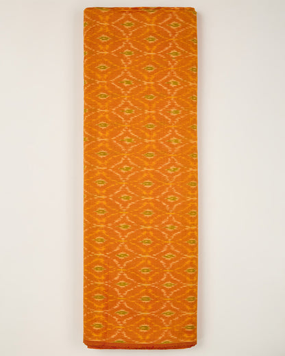 Orange Cotton Silk Ikat Fabric