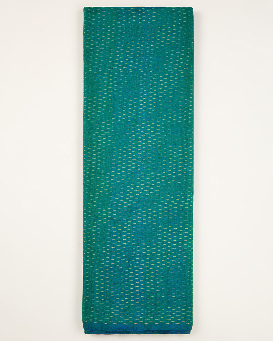 Peacock Green Cotton Silk Ikat Fabric