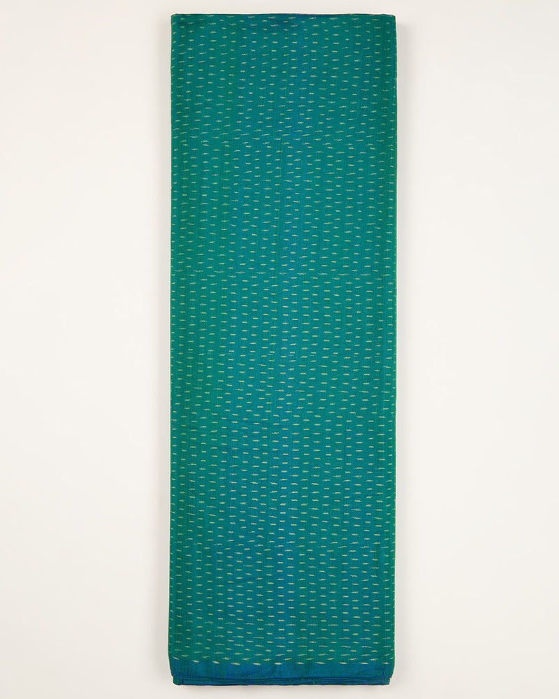 Peacock Green Cotton Silk Ikat Fabric