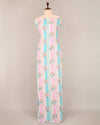Pink and Blue Cotton Jaipuri Block Printed Fabric