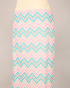 Pink Blue Cotton Jaipuri Buta & Stripe Printed Fabric