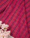 Pinkish Red Cotton Silk Ikat Fabric