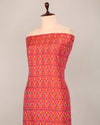 Pink Cotton Silk Ikat Fabric