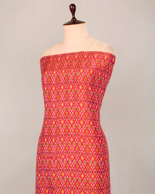 Pink Cotton Silk Ikat Fabric