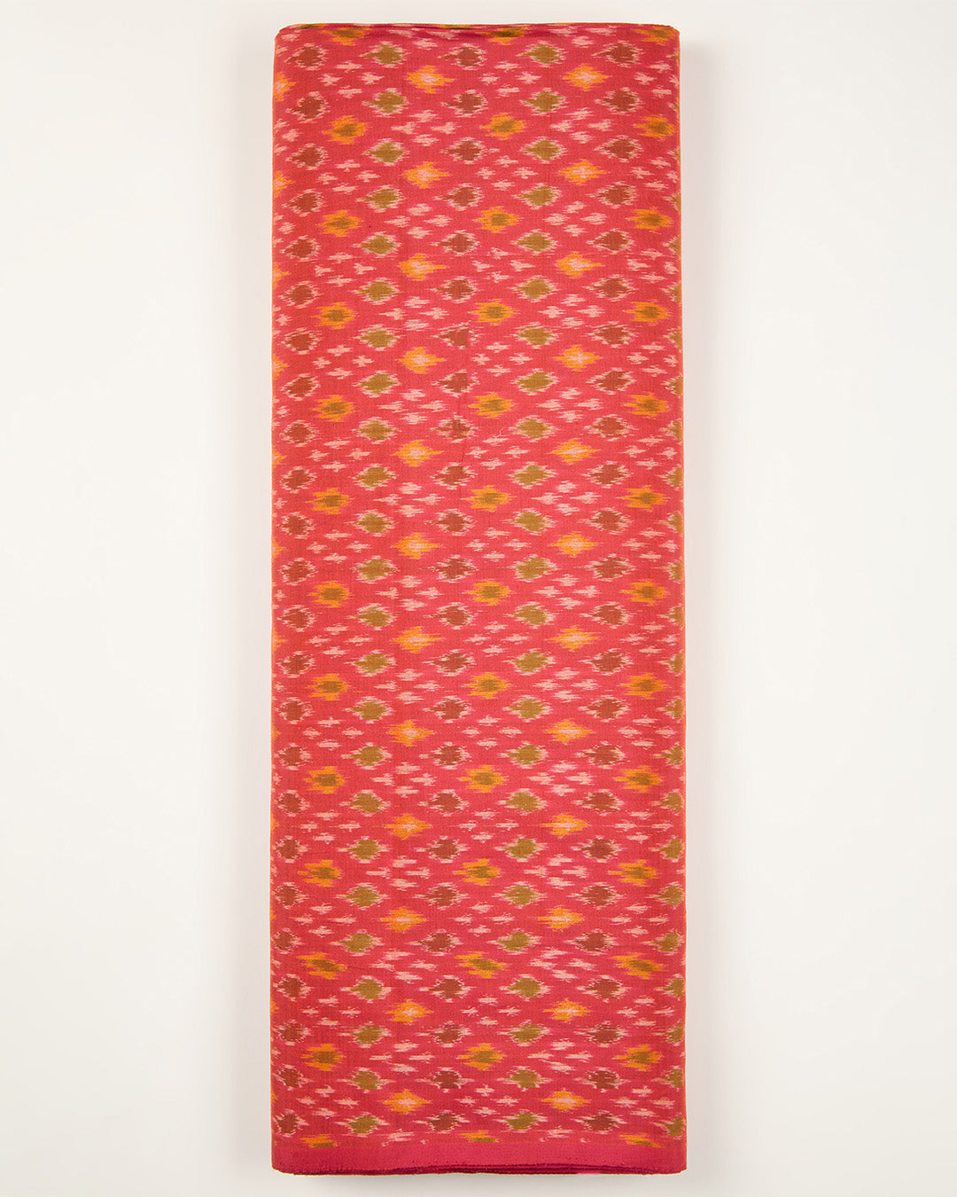 Pink Cotton Silk Ikat Fabric