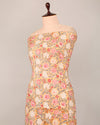 Cotton Jaipuri Block Jaal Printed Fabric - Peach