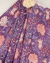 Cotton Jaipuri Block Jaal Printed Fabric - Purple