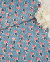 Cotton Jaipuri Block Jaal Printed Fabric - Bluish Grey