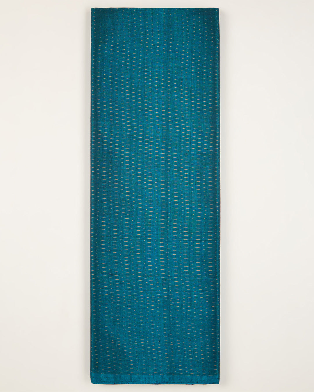 Peacock Blue Cotton Silk Ikat Fabric