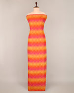 Pink Yellow Cotton Silk Ikat Geometric Fabric