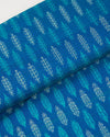 Peacock Blue Cotton Silk Ikat Fabric