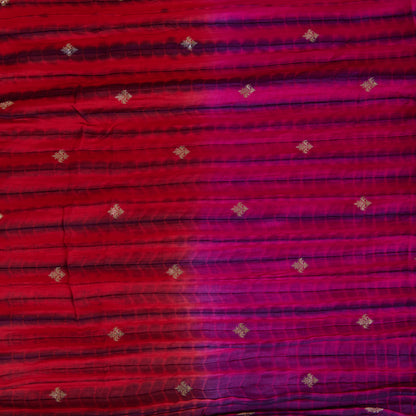 Pink Red Chiniya Tie & Dye Butta Woven Fabric
