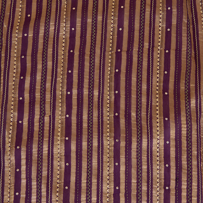 Purple Chanderi Zari Gota Work Fabric