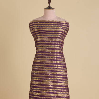 Purple Chanderi Zari Gota Work Fabric