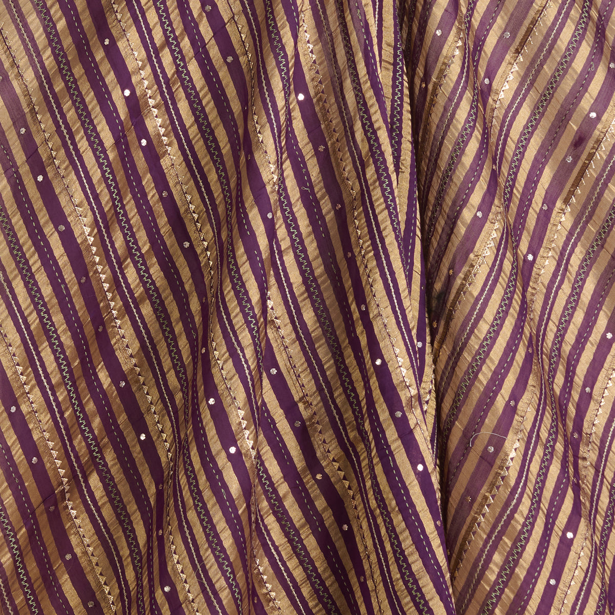 Purple Chanderi Zari Gota Work Fabric