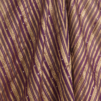 Purple Chanderi Zari Gota Work Fabric