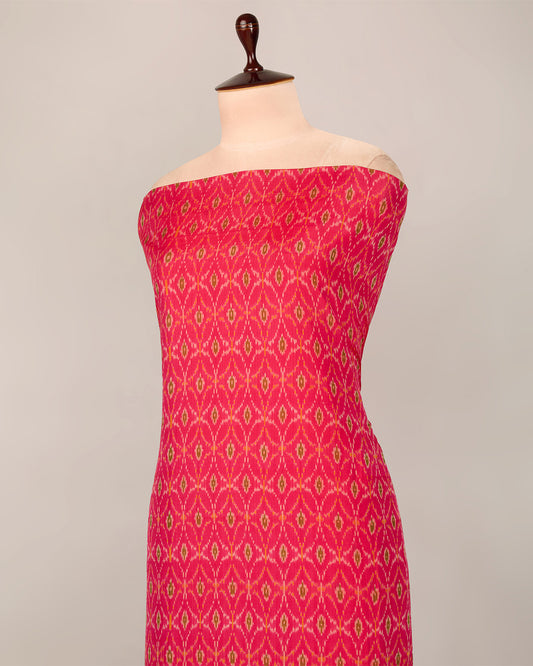Pink Cotton Silk Ikat Fabric