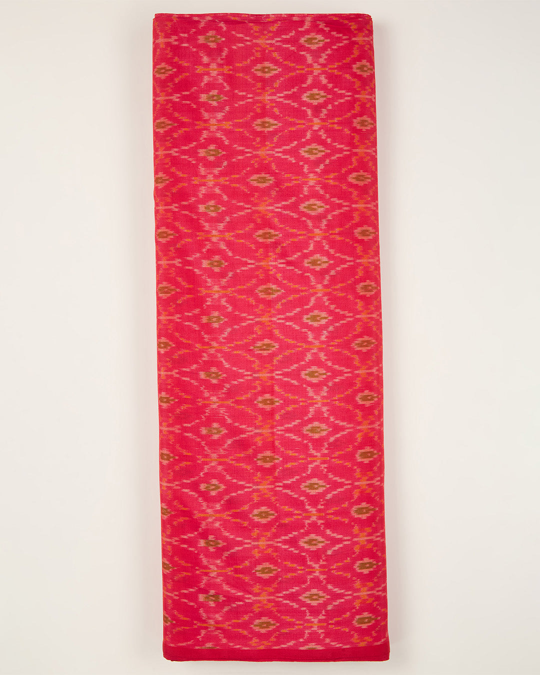 Pink Cotton Silk Ikat Fabric