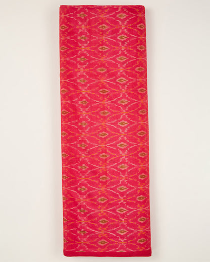 Pink Cotton Silk Ikat Fabric