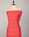 Pink Cotton Silk Ikat Fabric