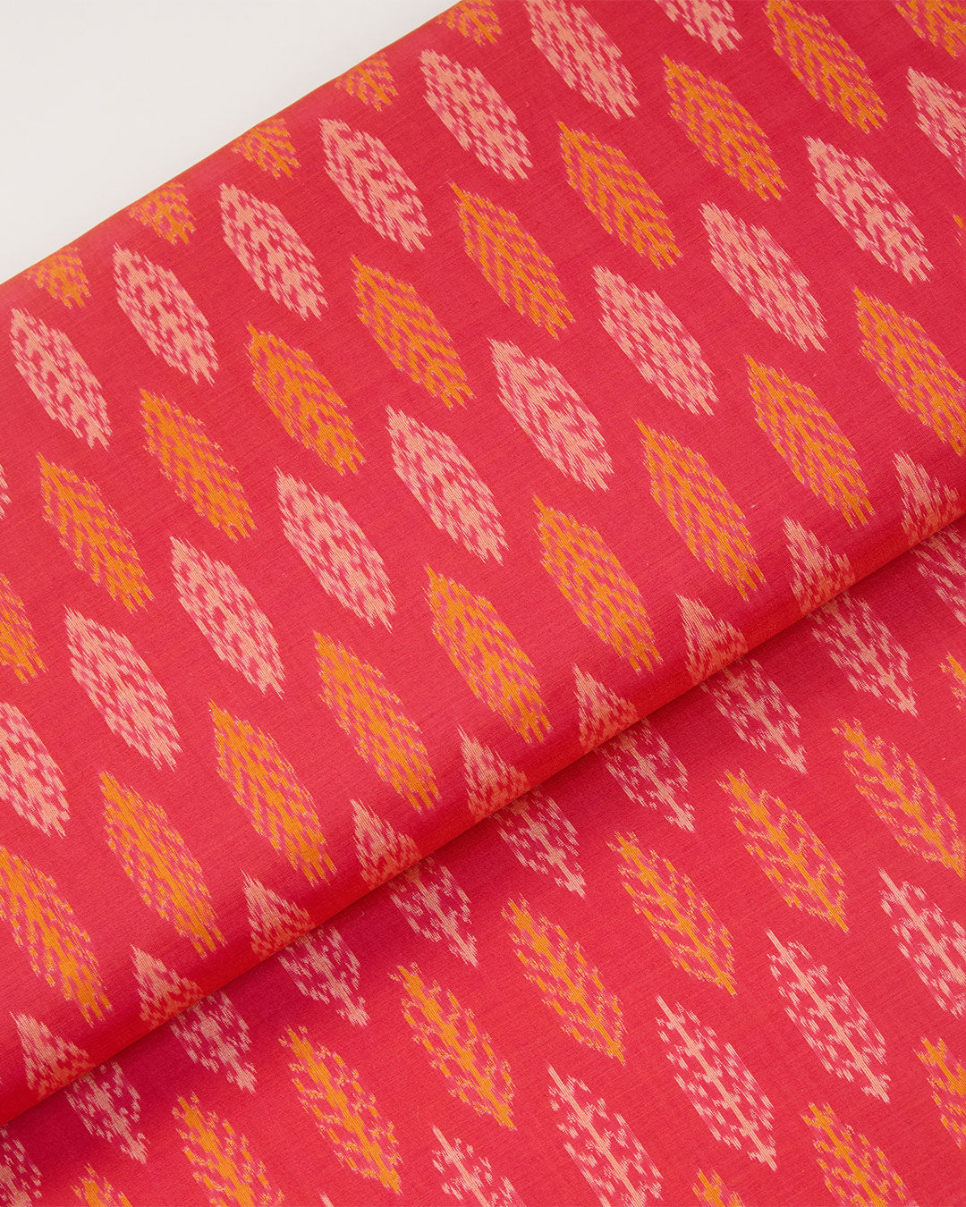 Pink Cotton Silk Ikat Fabric