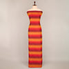 Red Cotton Silk Ikat Geometric Fabric