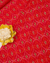 Red Cotton Silk Ikat Fabric