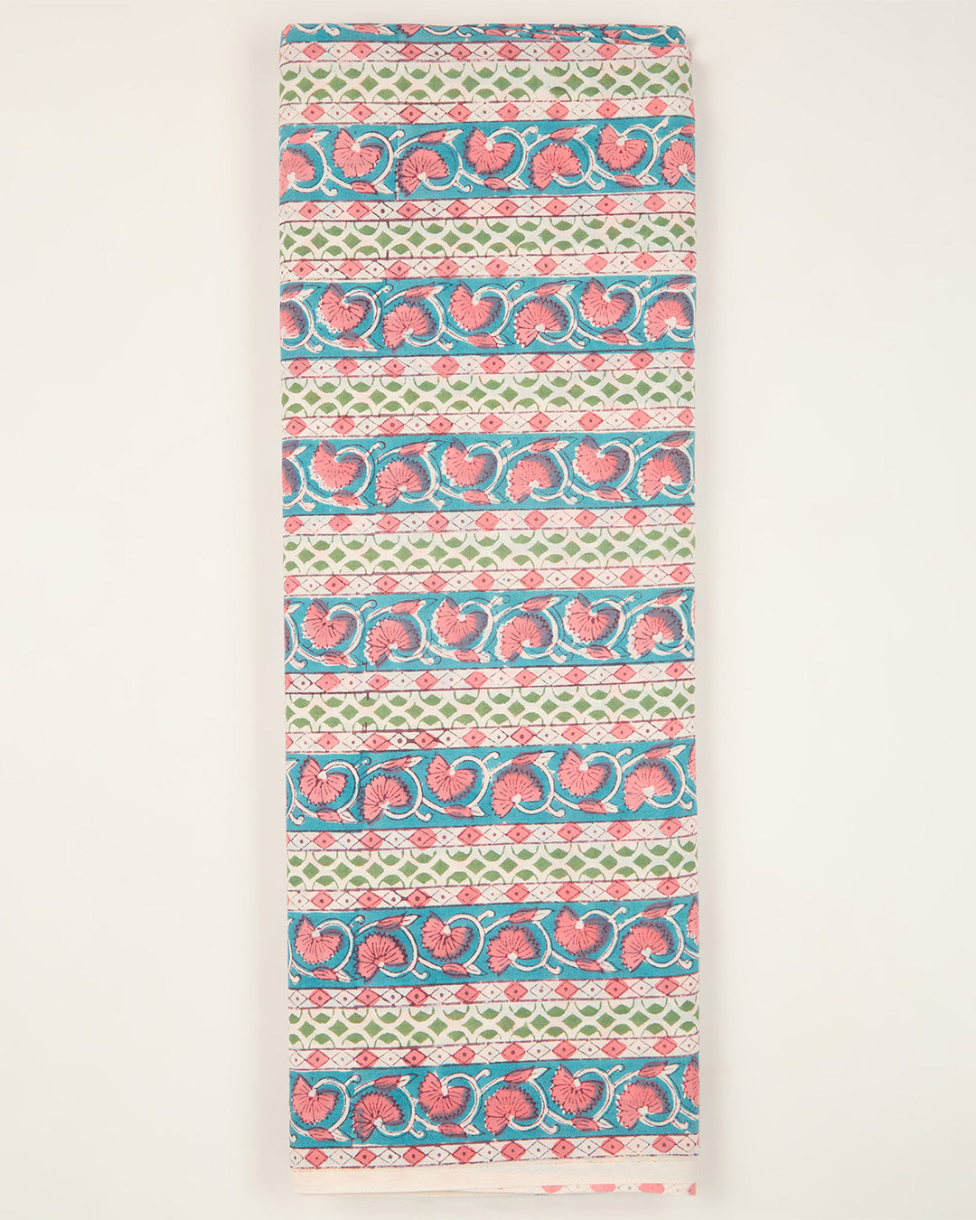 Cotton Jaipuri Block Jaal Printed Fabric – Rama Green