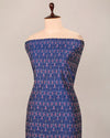 Royal Blue Cotton Silk Ikat Fabric