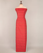 Cotton Silk Ikat Fabric in Red – Handwoven Ethnic Fabric for Fashion & Décor