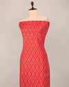 Red Cotton Silk Ikat Fabric