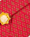 Red Cotton Silk Ikat Fabric