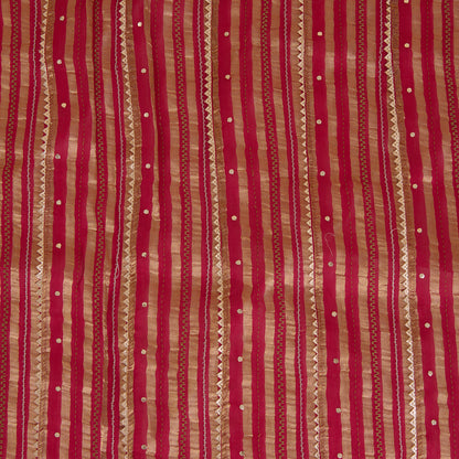 Rani Pink Chanderi Zari Gota Fabric