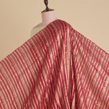 Rani Pink Chanderi Zari Gota Fabric