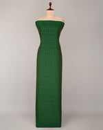 Deep Green Cotton Silk Ikat Fabric